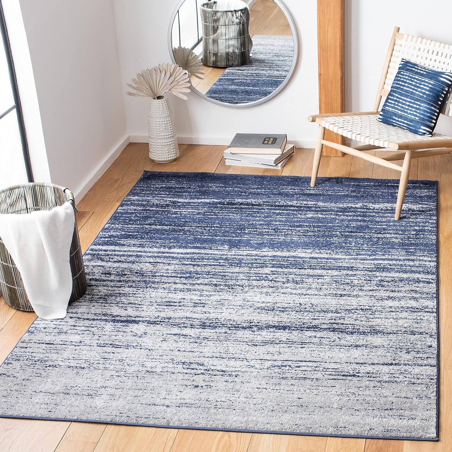 Adirondack ADR113 Machine Made Indoor Accent Rug - Navy/Grey - 3'x5' - Safavieh