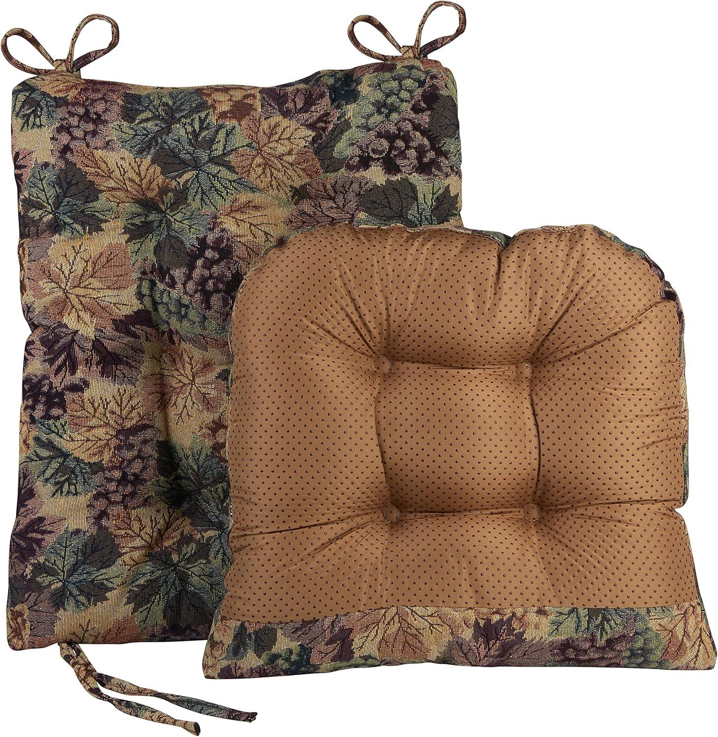 Gripper Jumbo Cabernet Rocking Chair Cushion Set Include Seat and Back Cushion: Solid Polyester & Cotton, Indoor, 21"x17"x3"