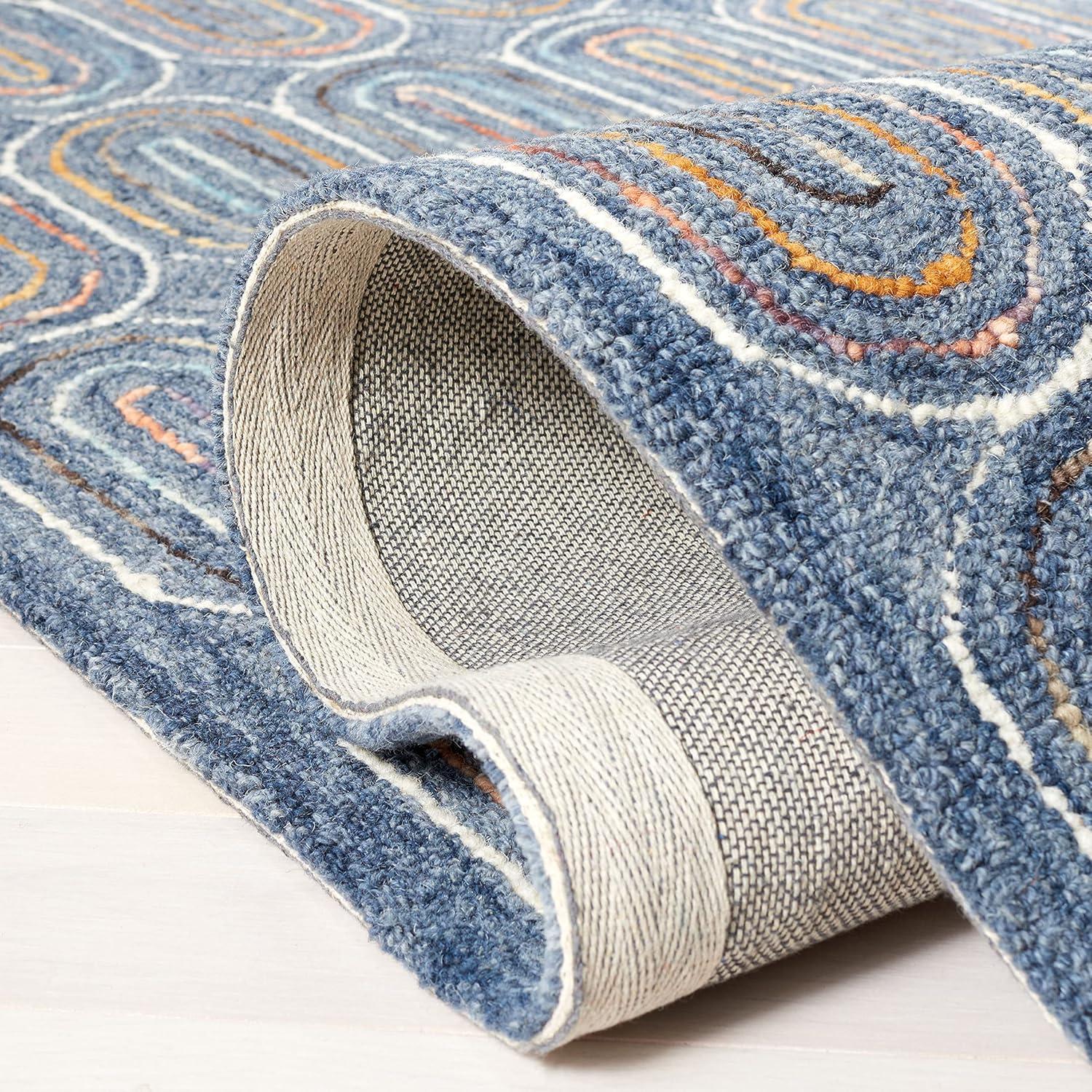 Metro MET124 Hand Tufted Indoor Area Rug - Blue/Yellow - 5'x8' - Safavieh