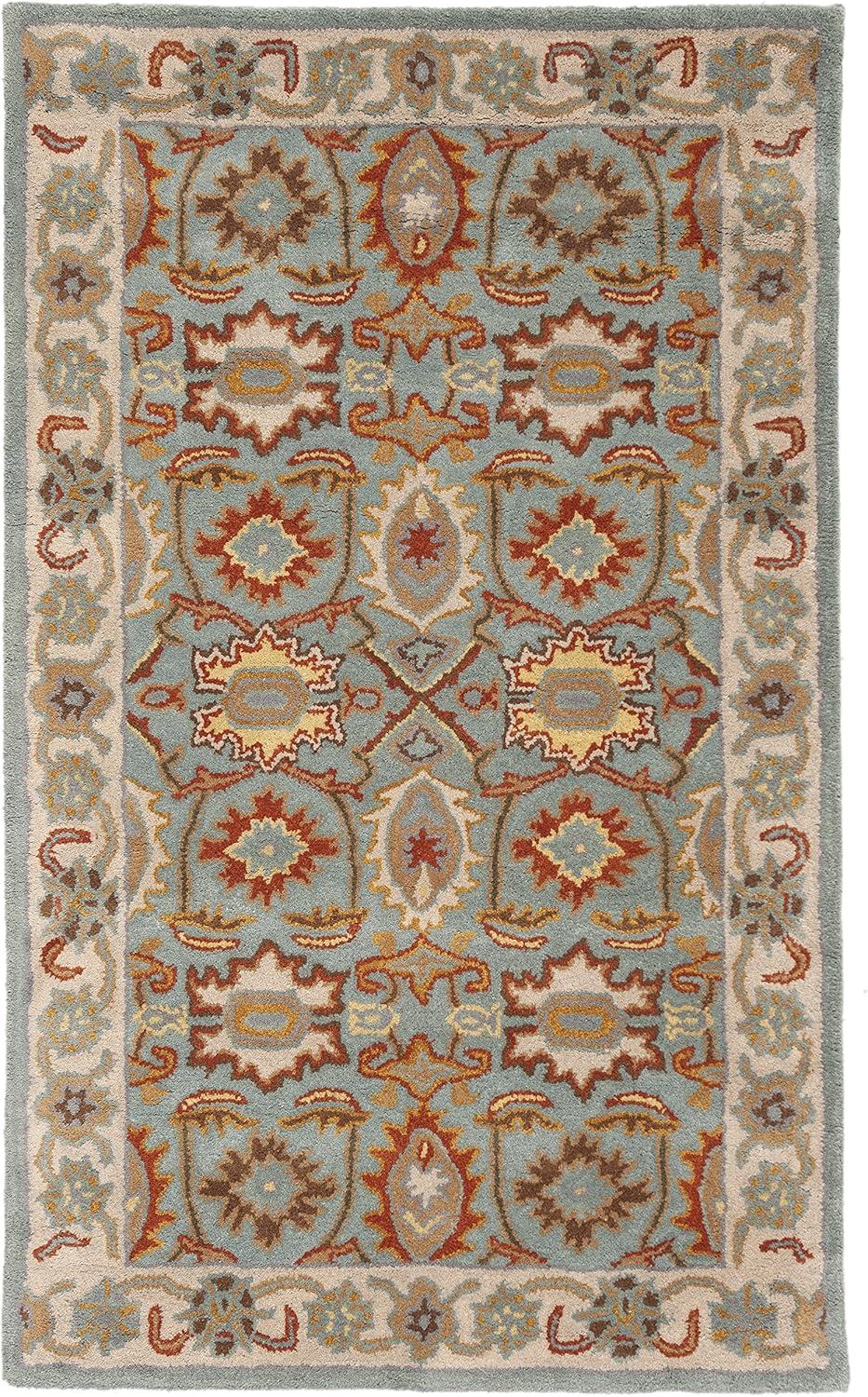 Handmade Heritage Light Blue & Ivory Wool Accent Rug - 3' x 5'