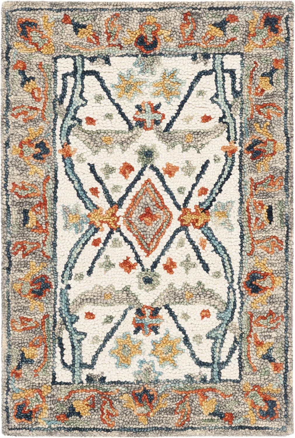 Aspen APN308 Hand Tufted Indoor Area Rug - Ivory/Blue - 4'x6' - Safavieh