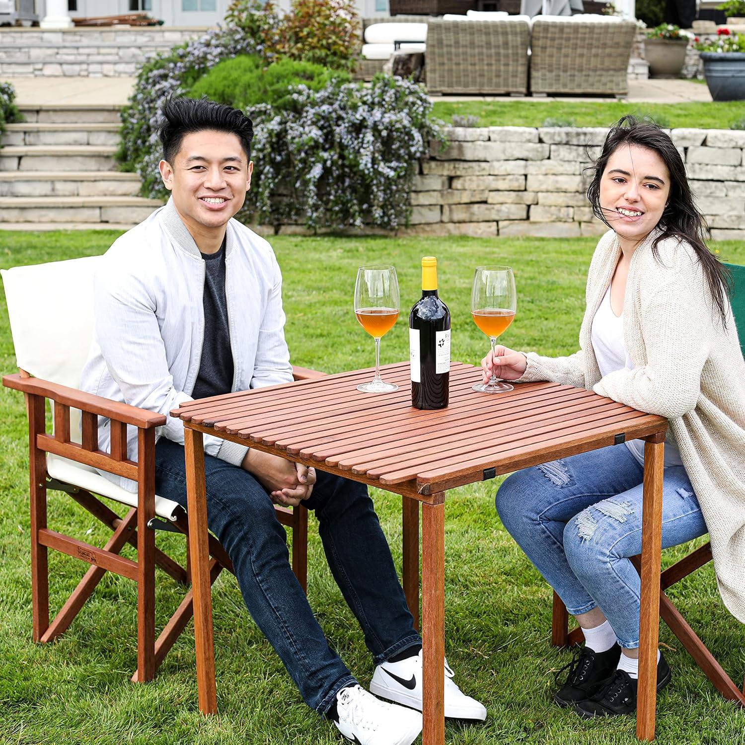 Pangean Nomad Folding Hardwood Table for Indoor/Outdoor Use