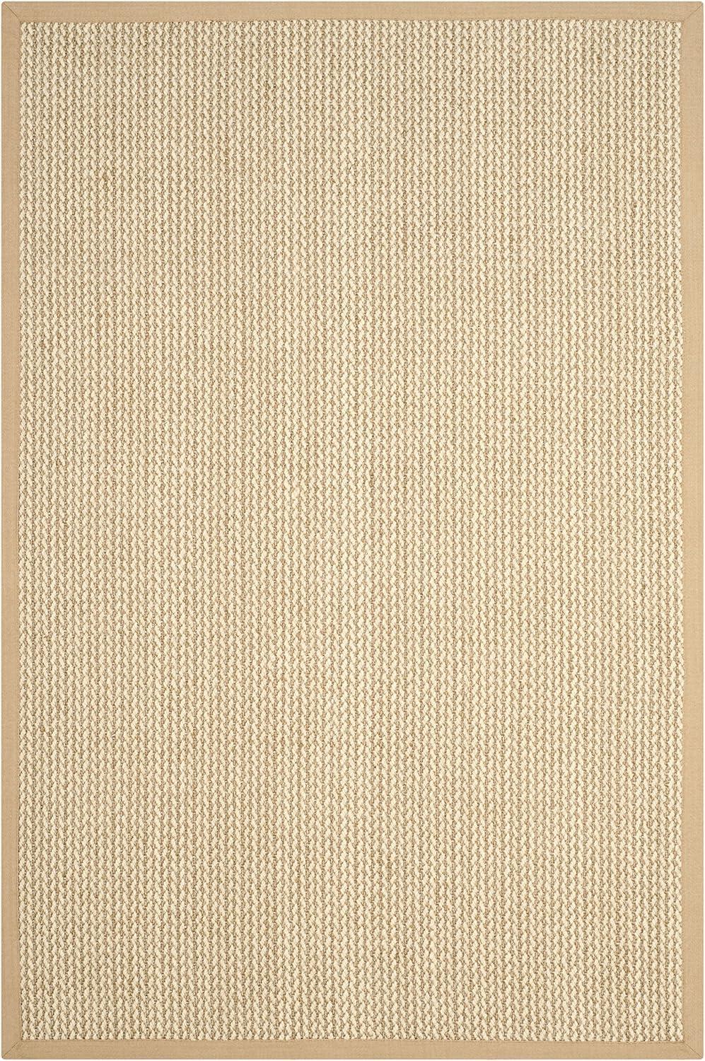 Hand-Knotted Beige Wool Rectangular 6' x 9' Area Rug