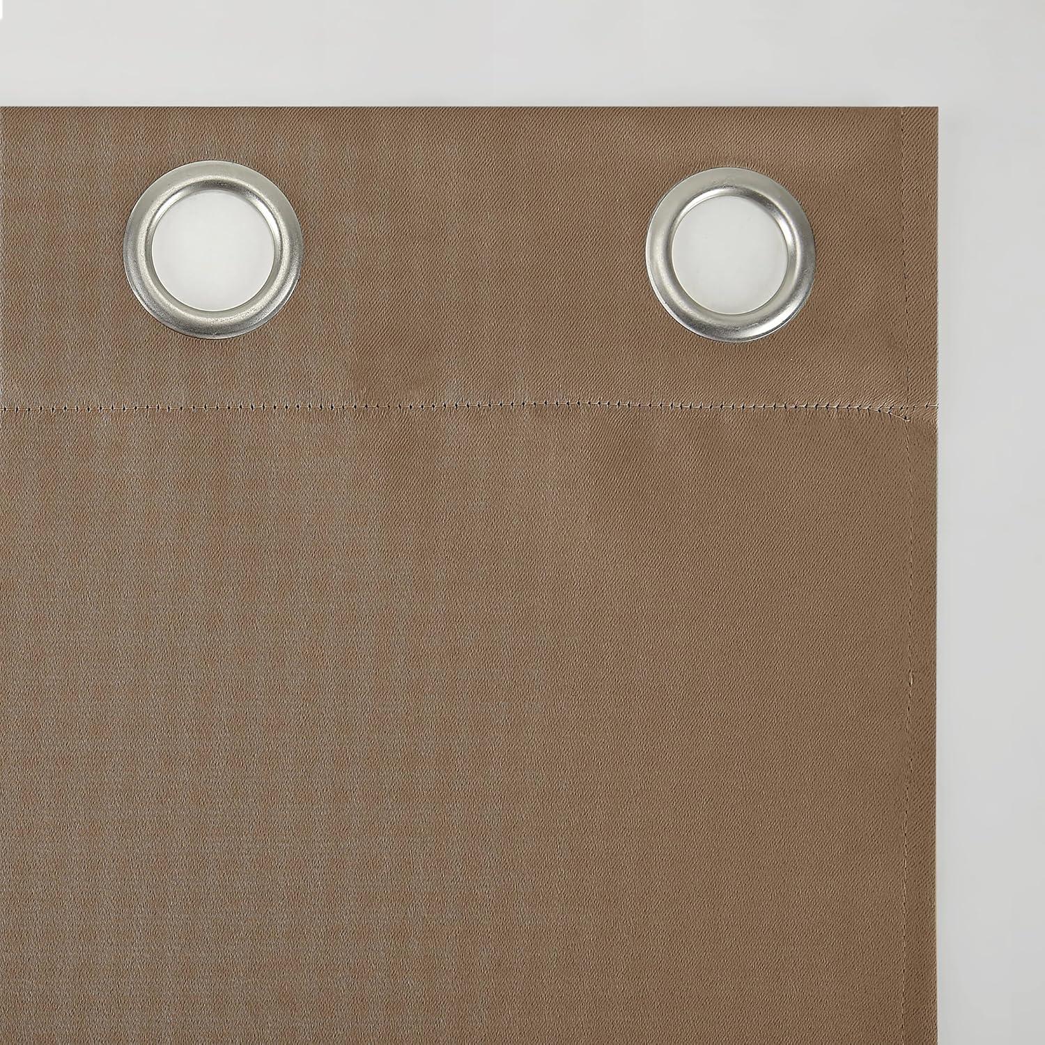 40"x54" Sun Zero Blackout Kenneth Energy Saving Grommet Curtain Panel Barley Brown: Solid Polyester Indoor Curtain