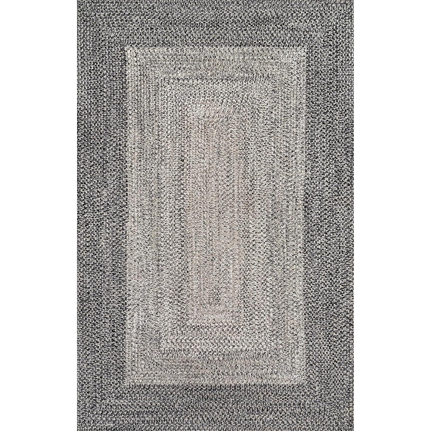 Nuloom Jayda Braided Gradience Indoor/Outdoor Outdoor - Charcoal 5' x 8'