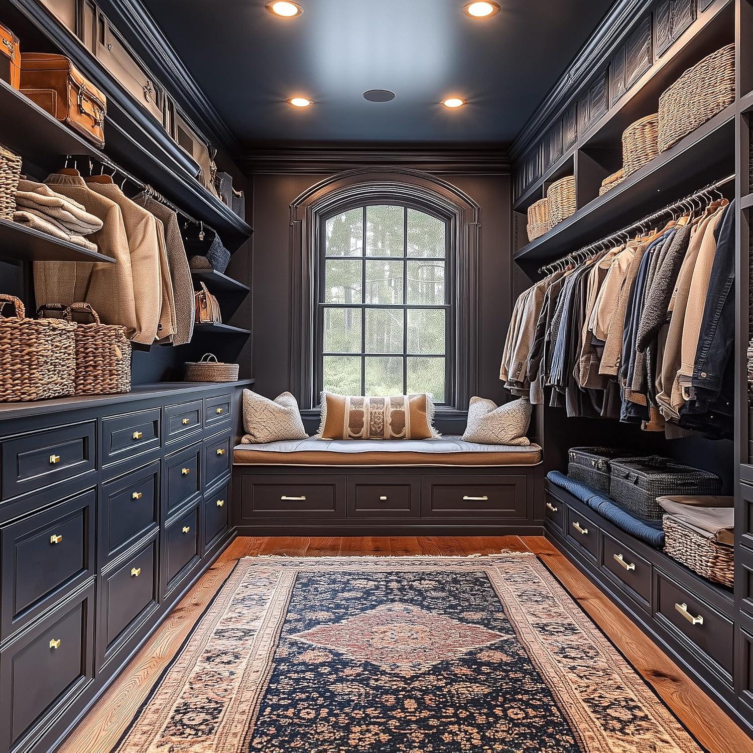 20 Pack Square Brushed Brass Gold Cabinet Knobs,Single Hole Cabinet Handles Gold Knobs for Cabinets and Drawers Cupboard Closet Bathroom Dresser Hardware,Solid Zinc Alloy