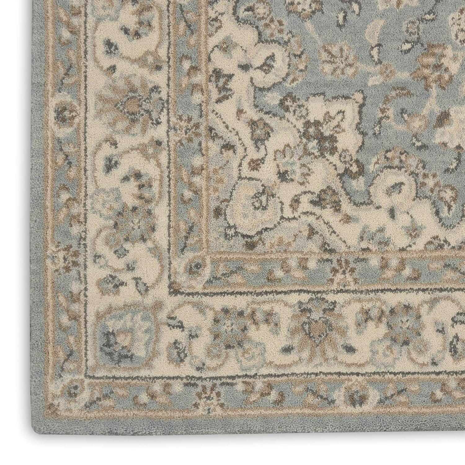 Darya Home Jessika Floral Traditional Aqua Area Rug