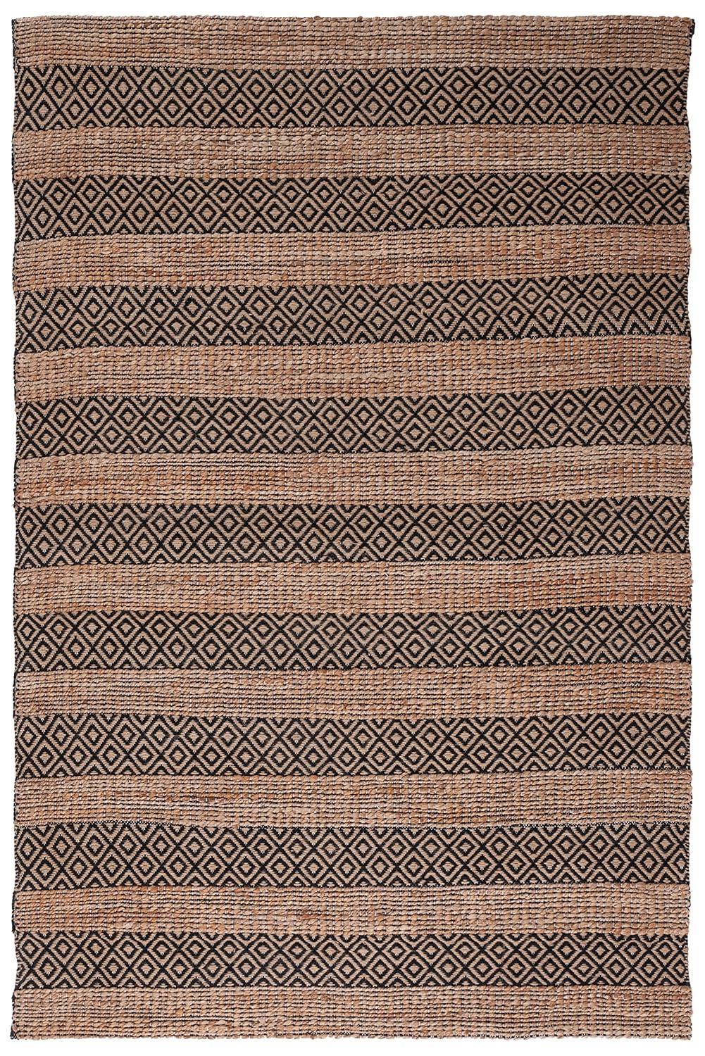 Natural Fiber NFB653 Flat Weave Indoor Area Rug - Black/Natural - 8'x10' - Safavieh