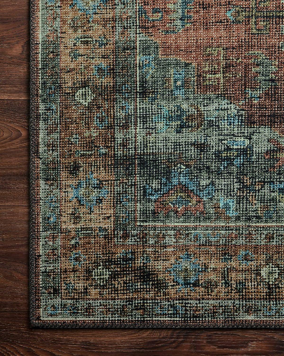 Loloi Skye Collection SKY-07 Terracotta/Sky 6'-0" x 6'-0" Round Area Rug