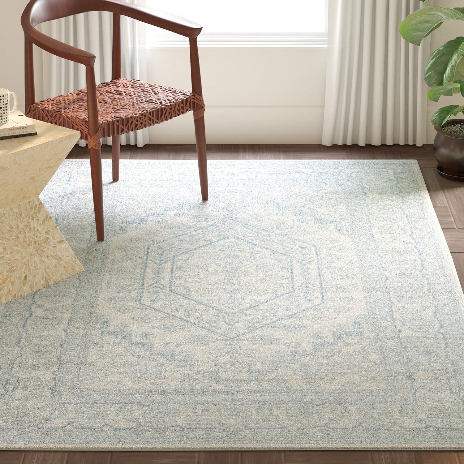 Adirondack ADR108 Power Loomed Area Rug - Ivory/Slate - 6'x9' - Safavieh.