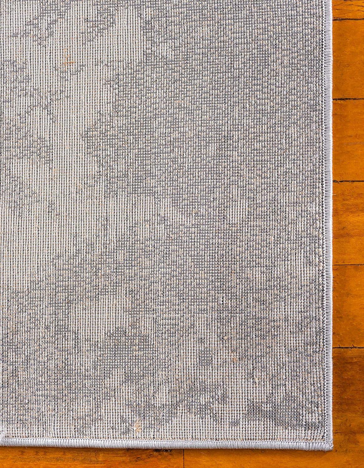 Unique Loom 4' 1 x 6' 1 Light Gray Metro Space Area Rug