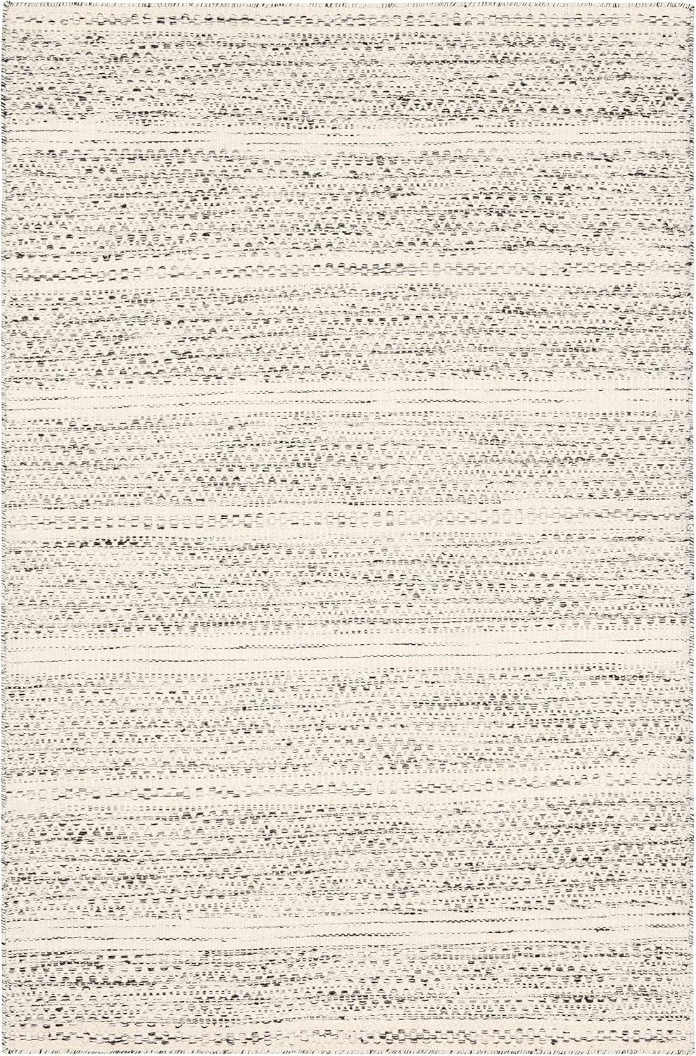 BoutiqueRugs Williford Boho Hand Woven Wool Natural Fiber Area Rug - Farmhouse Neutral Color Carpet for Living Room, Bedroom - Cream, Black - 8'10" x 12' (9x12)