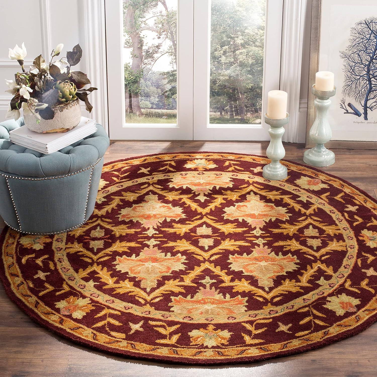 SAFAVIEH Antiquity Diarmait Traditional Floral Wool Area Rug, Sage/Gold, 3' x 5'