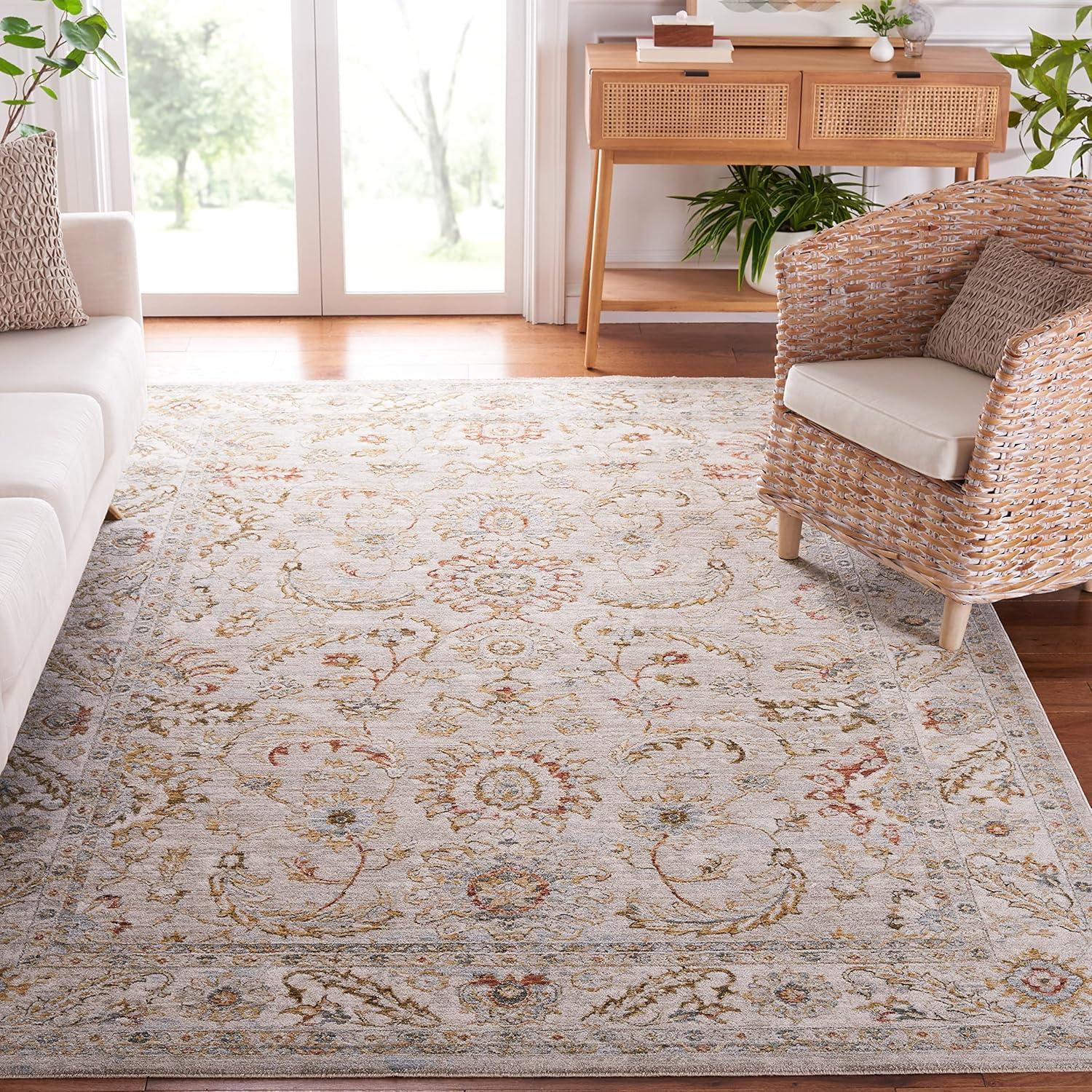 Hamilton HLT108 Power Loomed Area Rug - Gray/Gold - 5'3"x7'6" - Safavieh.