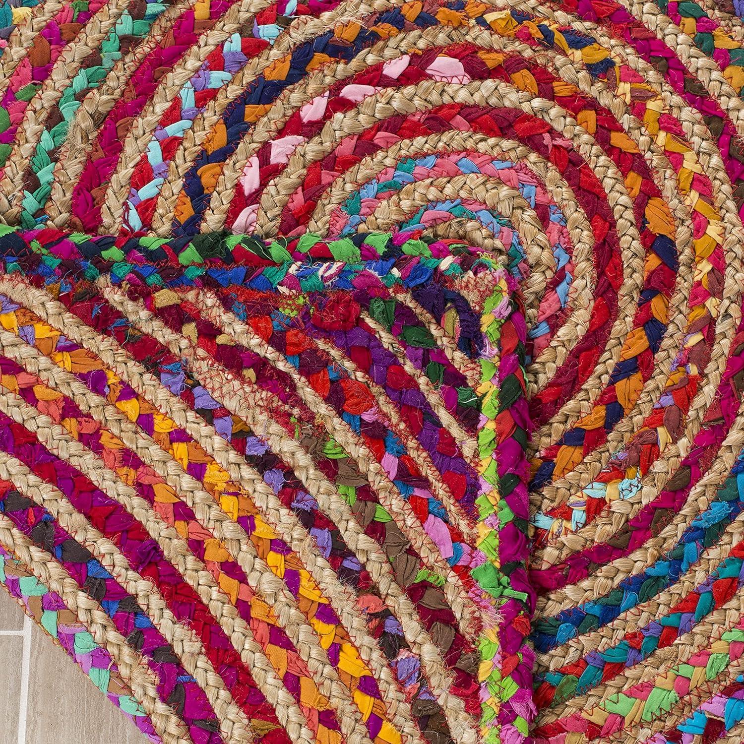 Cape Cod CAP203 Woven Indoor Area Rug - Red/Multi - 6'x6' - Safavieh