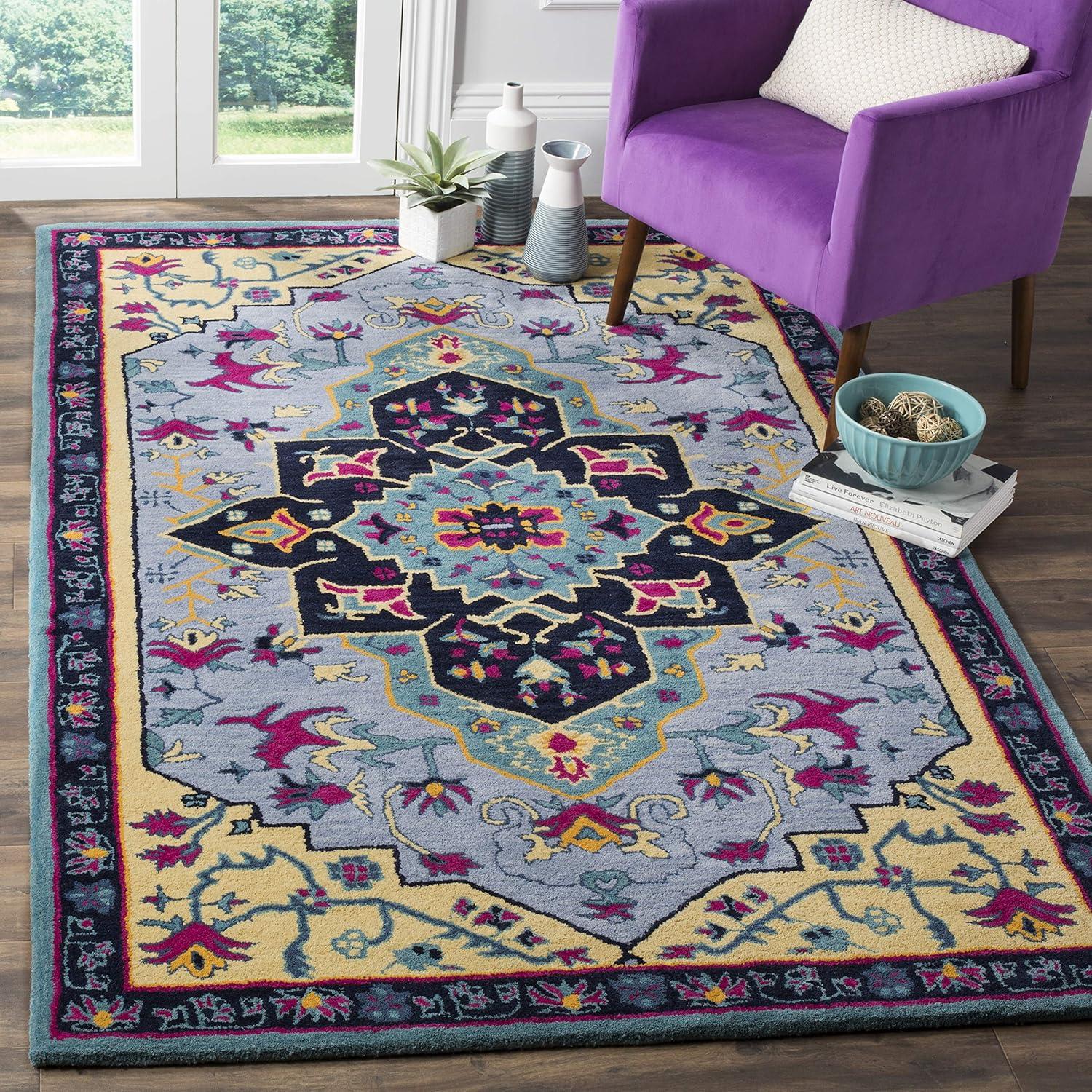 Bellagio BLG506 Hand Tufted Area Rug - Light Blue/Multi - 5'x8' - Safavieh.