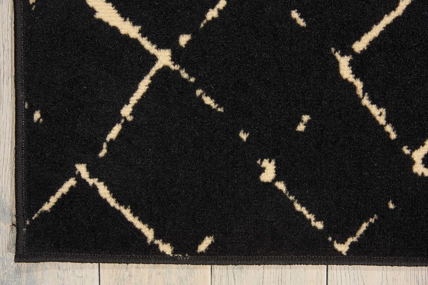 Nourison Grafix Black Area Rug GRF04 5'3"X7'3"