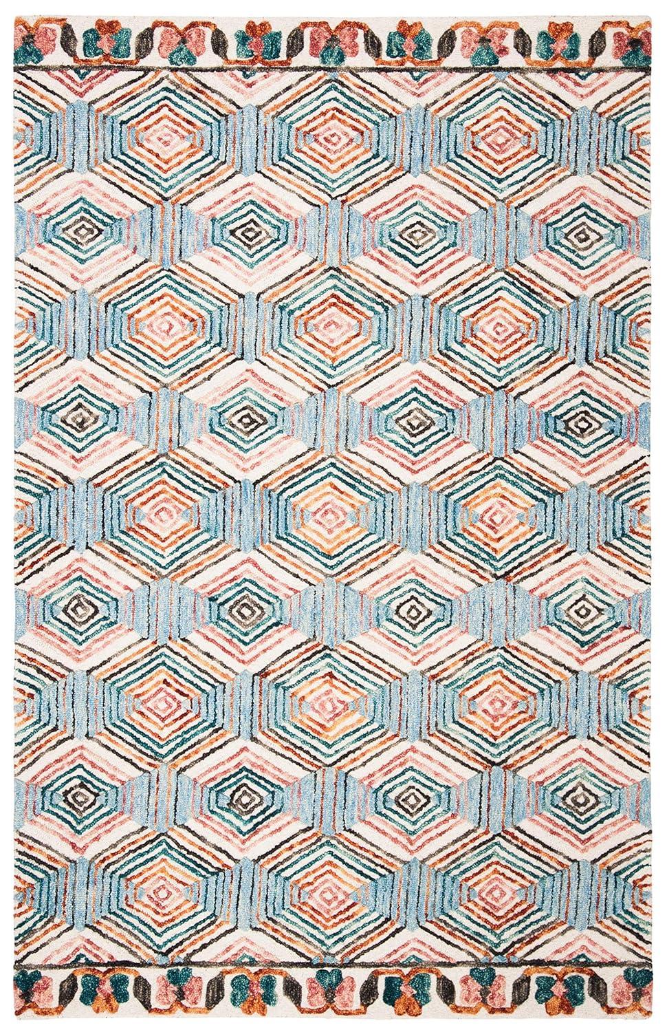 Trace TRC522 Hand Tufted Area Rug - Ivory/Light Blue - 5'x8' - Safavieh.