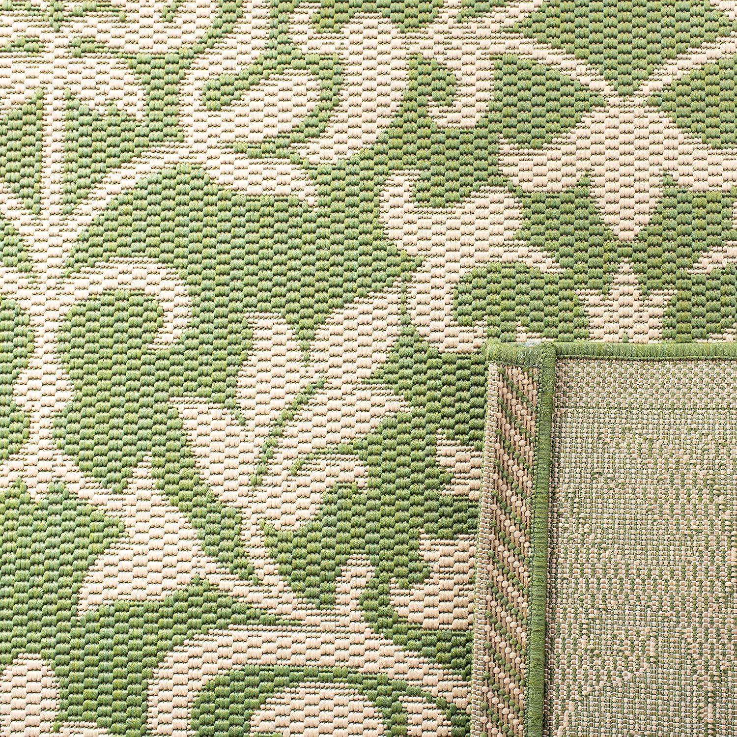 Courtyard CY3416 Power Loomed Indoor and Outdoor Area Rug - Olive/Natural - 4'x5'7" - Safavieh