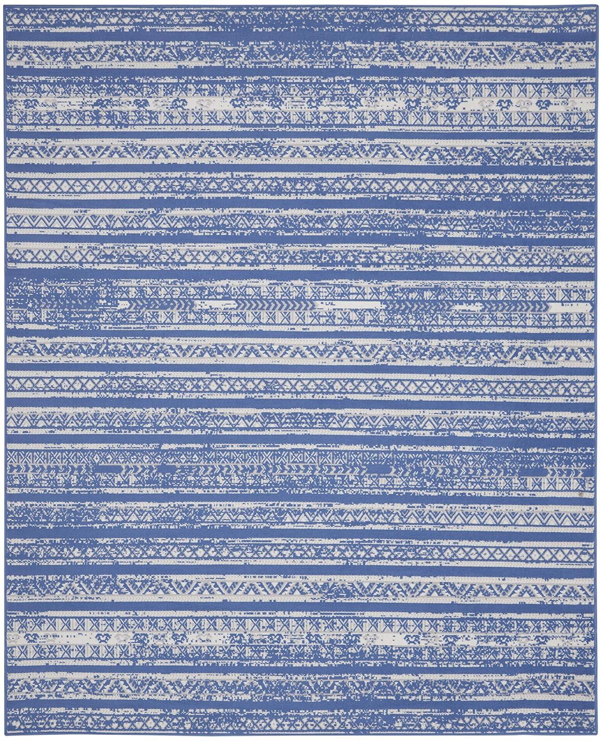 Pleasanton Abstract Blue/Ivory Area Rug