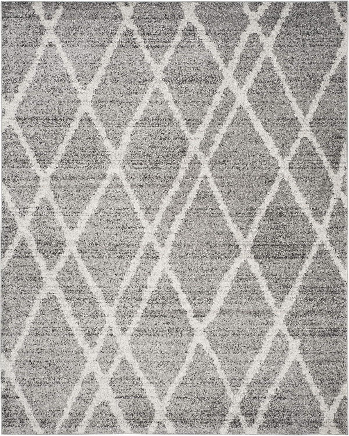 SAFAVIEH Adirondack Fidan Geometric Area Rug, Light Grey/Ivory, 9' x 12'