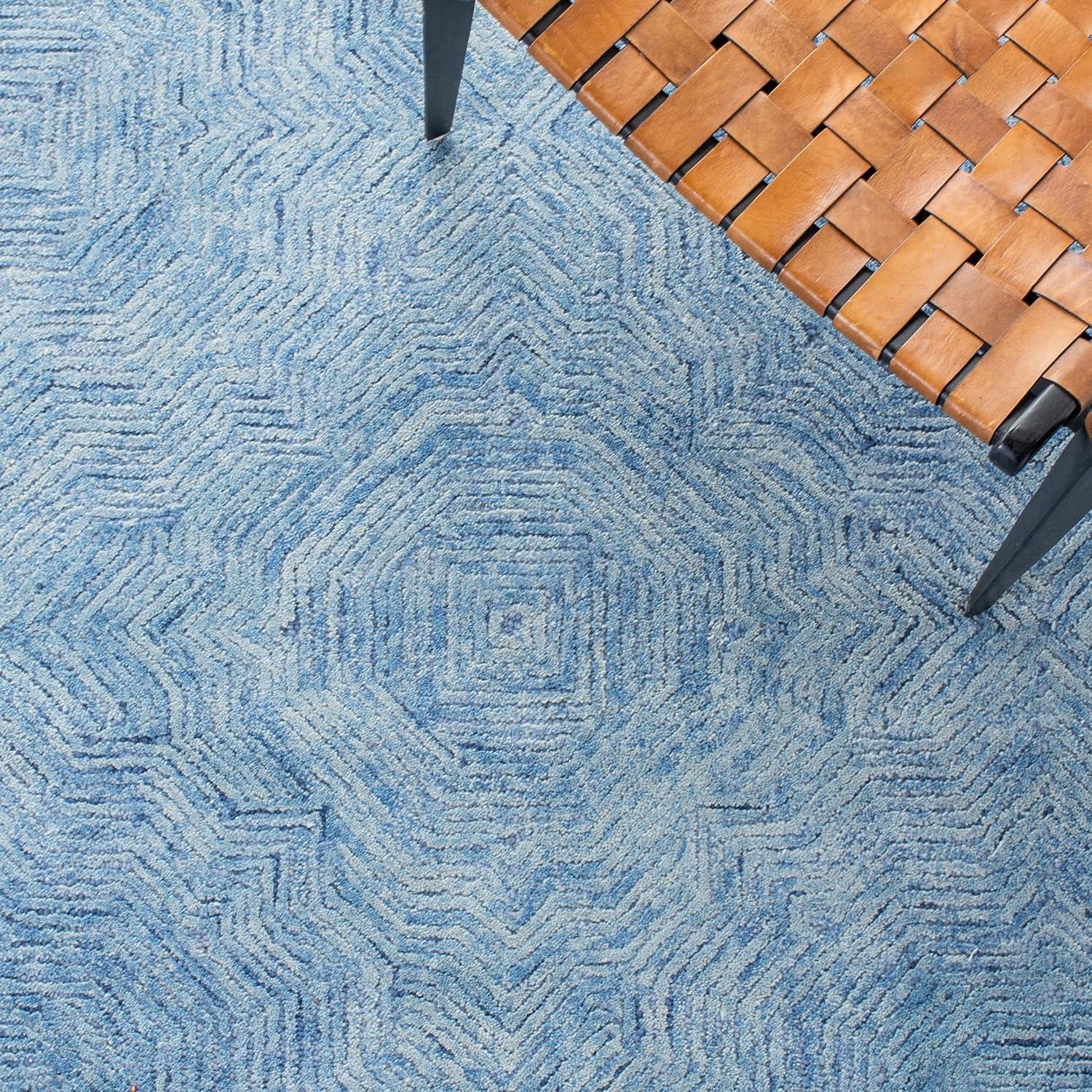 Ikat IKT506 Hand Tufted Area Rug - Blue - 8'x10' - Safavieh