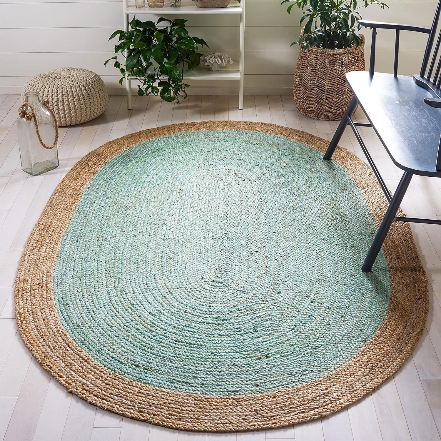 Natural Fiber NF801 Hand Woven Indoor Area Rug - Natural/Natural - 6'x9' Oval - Safavieh