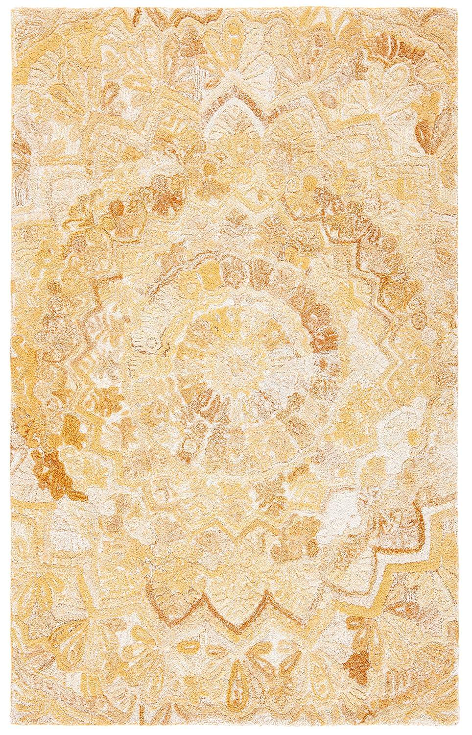 Marquee MRQ110 Hand Tufted Indoor Accent Rug - Yellow/Ivory - 3'x5' - Safavieh