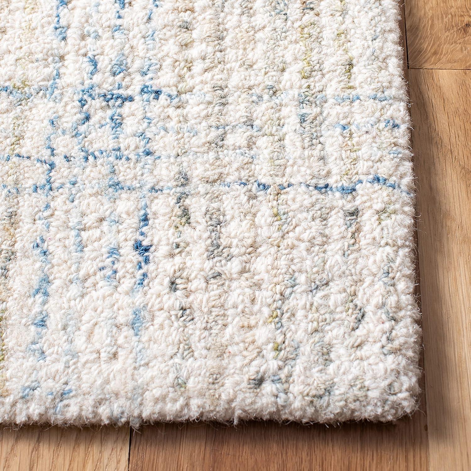SAFAVIEH Abstract Valentina Plaid Area Rug, Ivory/Beige, 9' x 12'