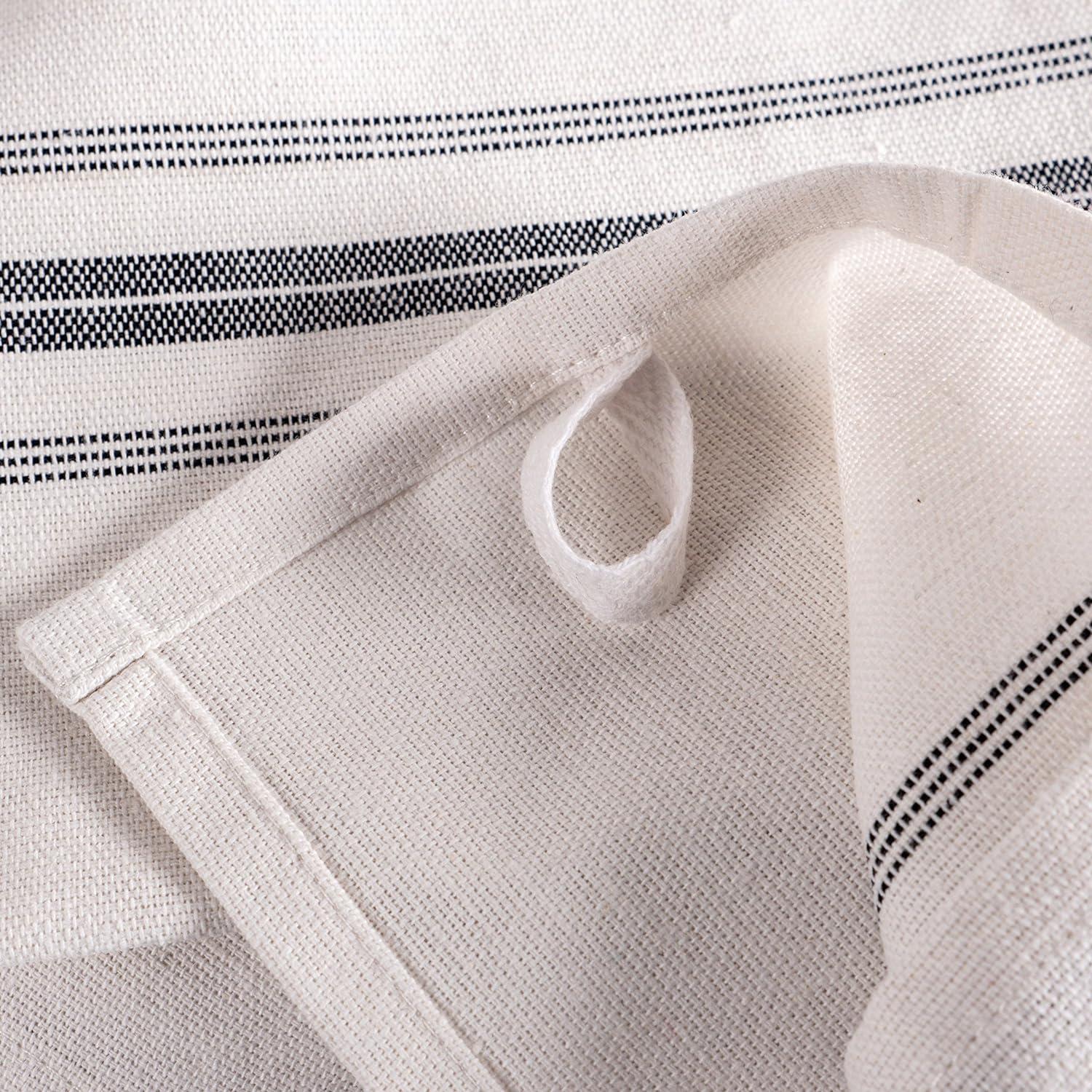 KAF Home Farmhouse Stripe Set Of 12 Kitchen Towels - 15" x 25", In Charcoal