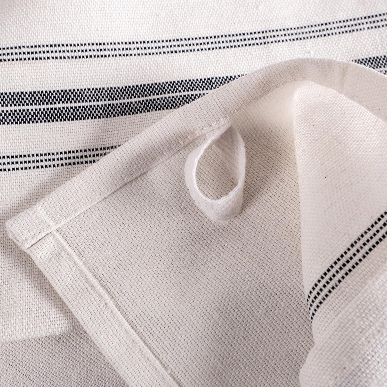 KAF Home Farmhouse Stripe Set Of 12 Kitchen Towels - 15" x 25", In Charcoal