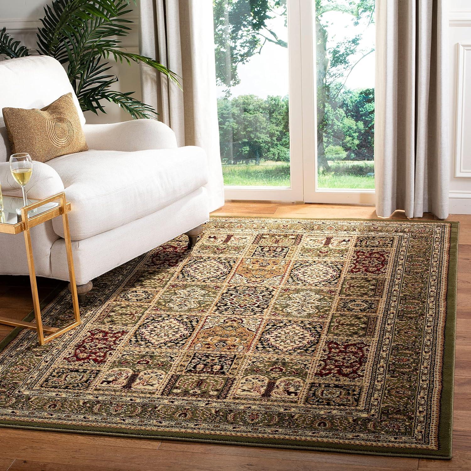 Lyndhurst LNH217 Power Loomed Area Rug - Multi/Green - 8'9"x11'9" - Safavieh.
