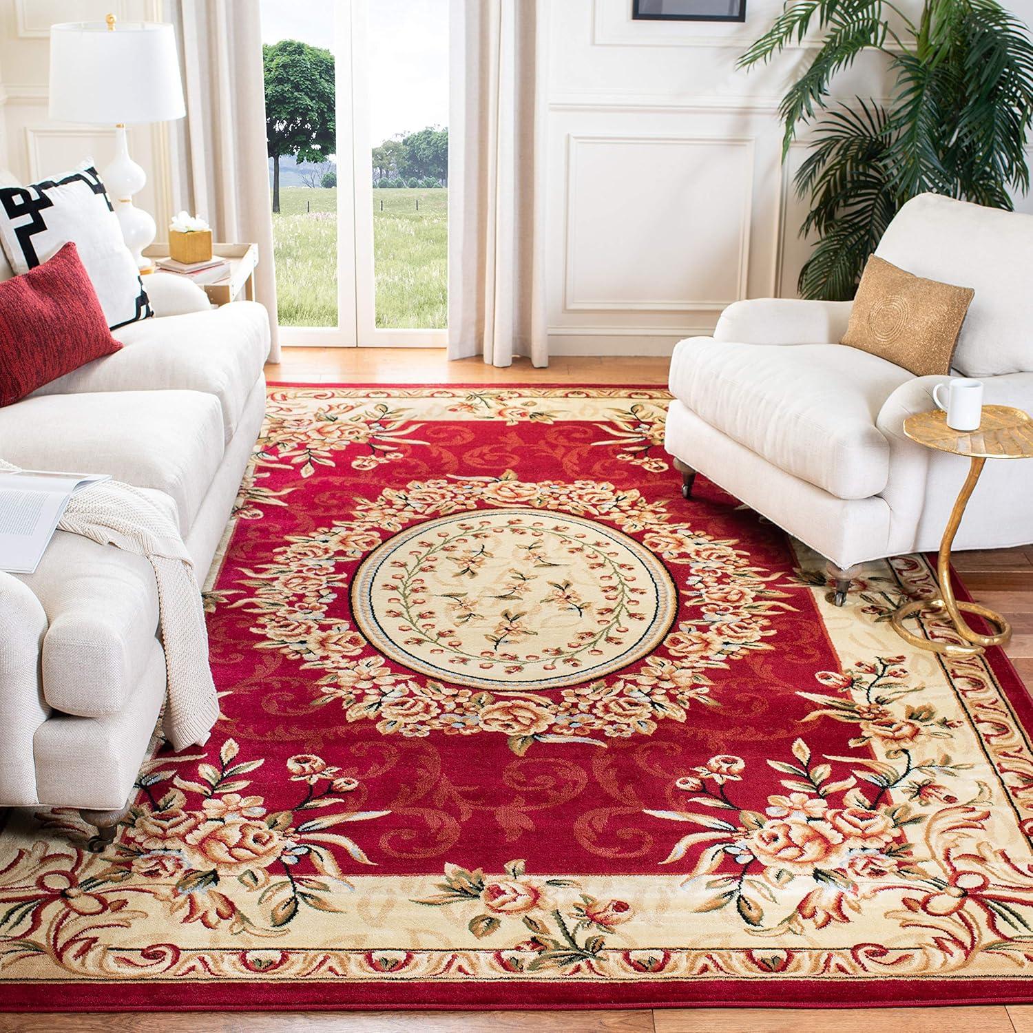 Lyndhurst LNH328 Power Loomed Area Rug - Red/Ivory - 8'x11' - Safavieh