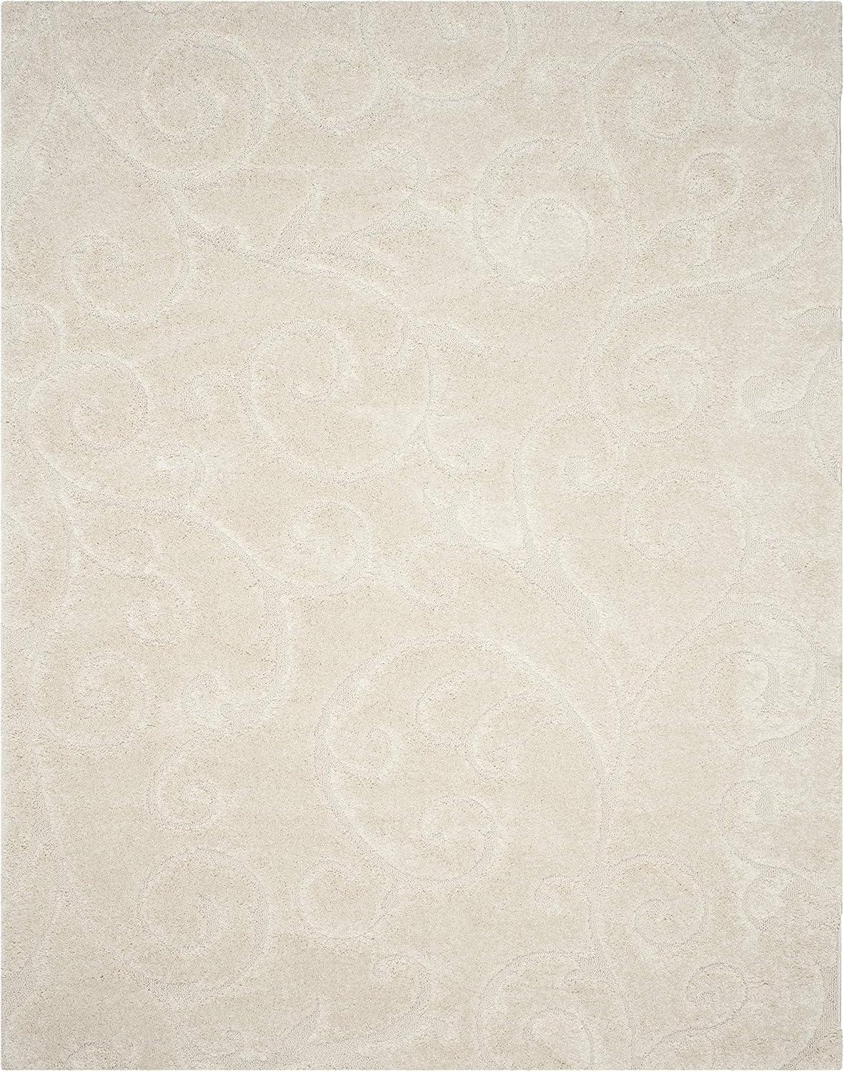 SAFAVIEH Florida Doug Floral Vines Shag Area Rug, Cream, 8'6" x 12'