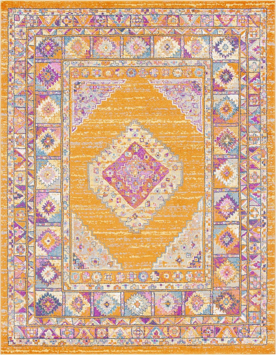 SAFAVIEH Madison Emmet Traditional Area Rug, Orange/Fuchsia, 8' x 10'