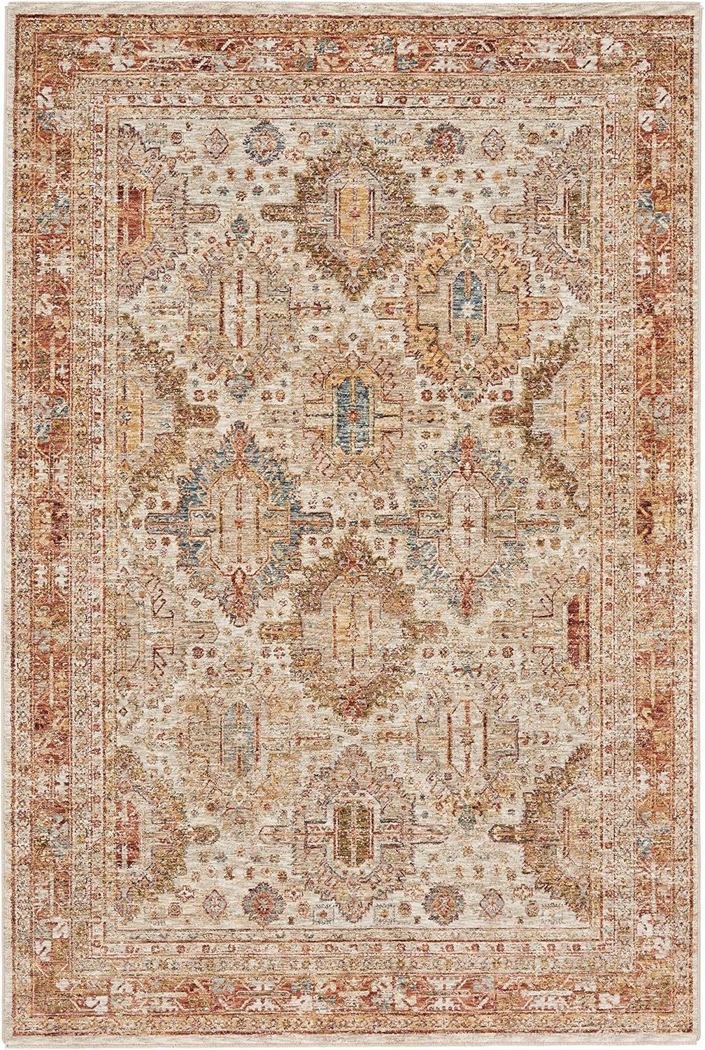 Petra Beige and Ivory Synthetic Persian Area Rug