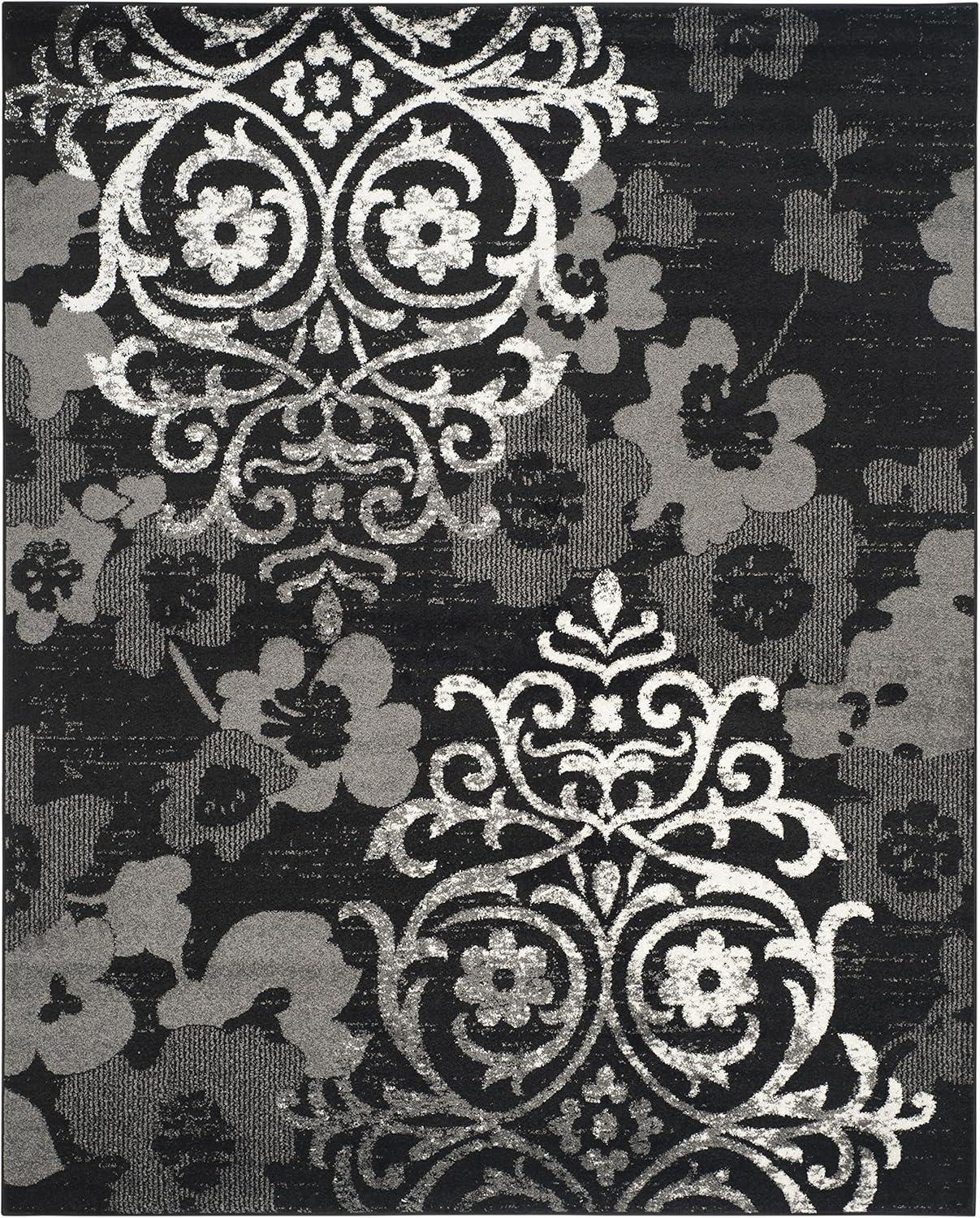 Adirondack ADR114 Machine Made Indoor Area Rug - Black/Silver - 9'x12' - Safavieh