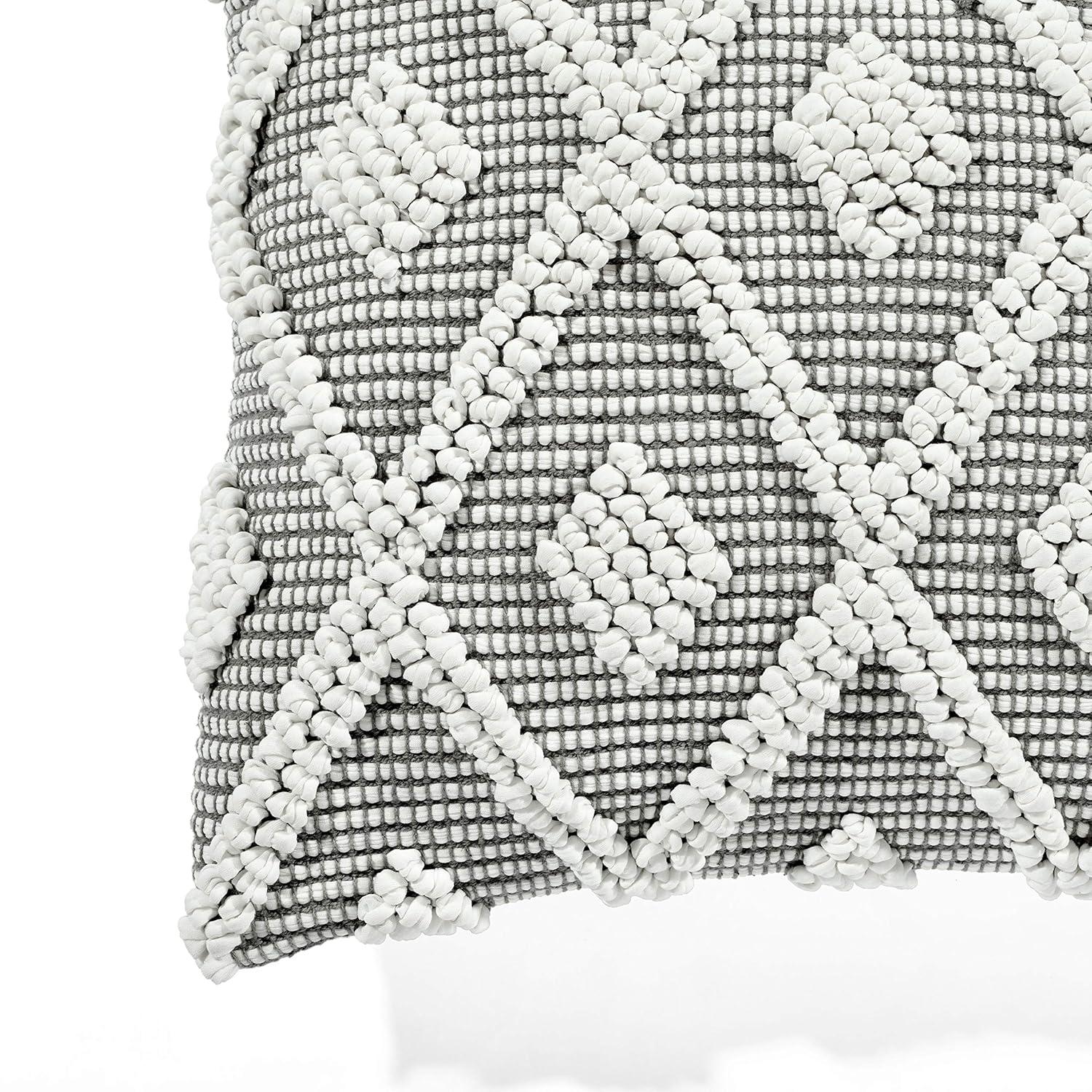 20"x20" Oversize Adelyn Family-Friendly Square Throw Pillow Cover Dark Gray - Lush Décor: Cotton, Zipper Closure, Machine Washable
