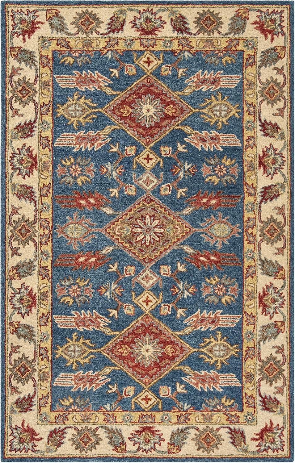 SAFAVIEH Antiquity Sydney Traditional Wool Area Rug, Blue/Red, 5' x 8'