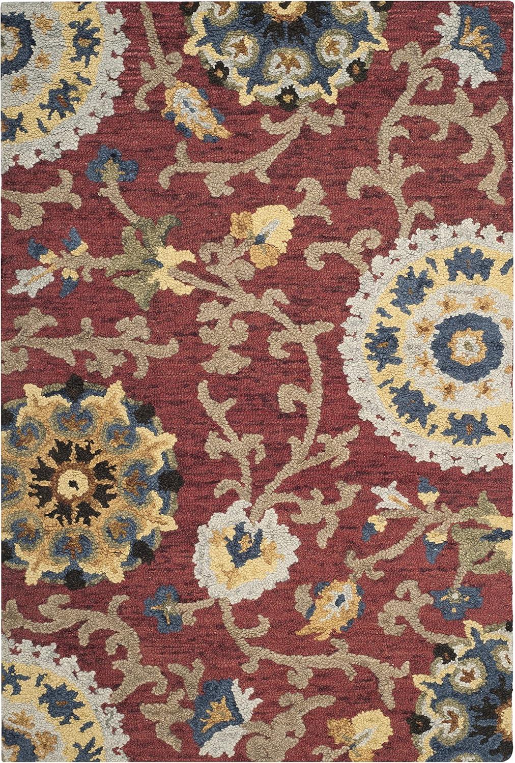 SAFAVIEH Blossom Danny Floral Wool Area Rug, Red/Multi, 2'3" x 4'