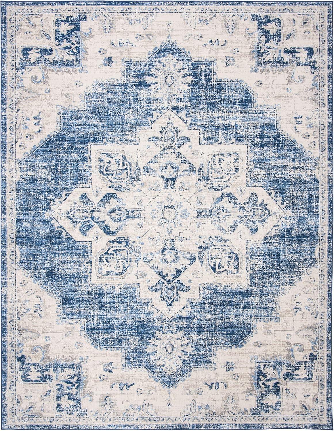 SAFAVIEH Brentwood Jameson Floral Bordered Area Rug, 12' x 15', Cream/Grey
