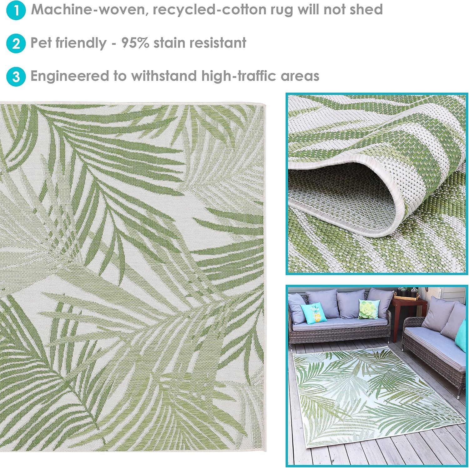 Sunnydaze Tropical Illusions Indoor and Outdoor Patio Area Rug