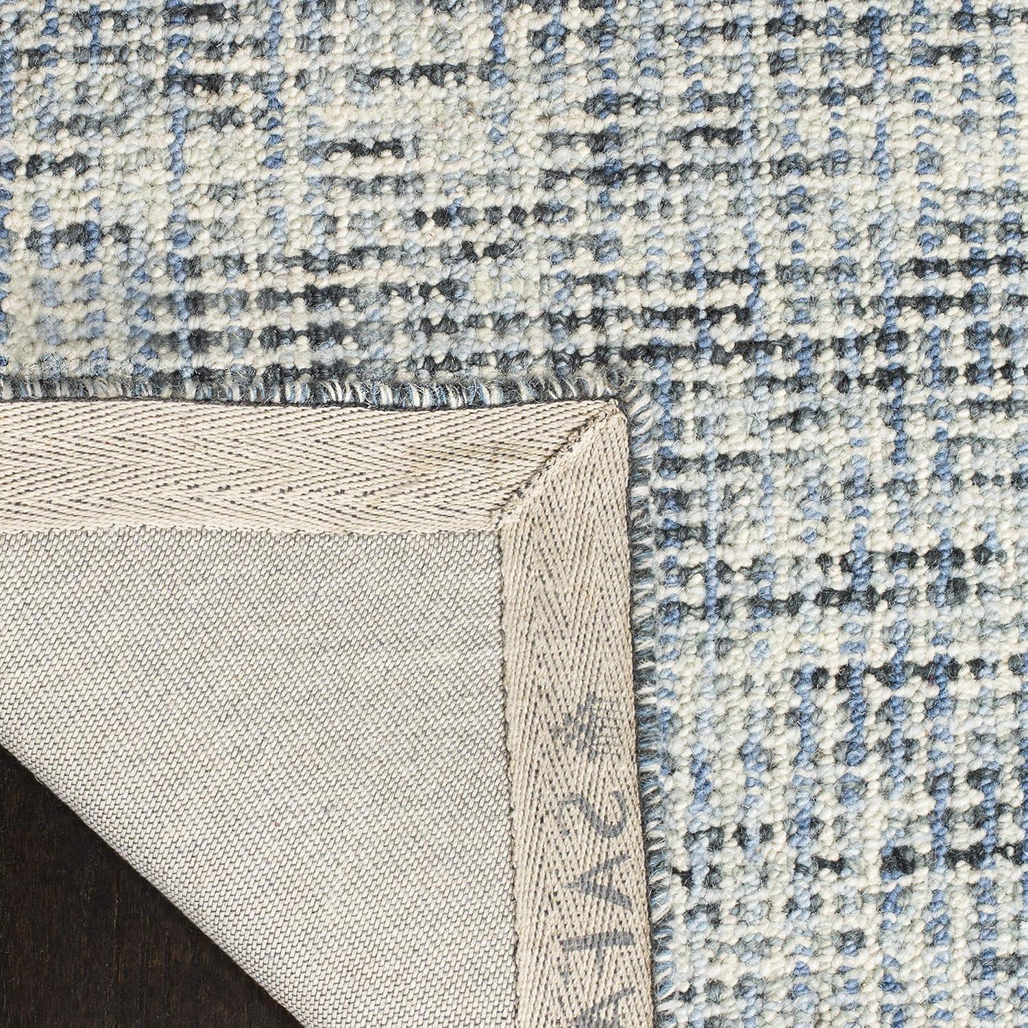 Abstract ABT468 Handmade Indoor Area Rug - Blue/Charcoal - 6'x6' - Safavieh