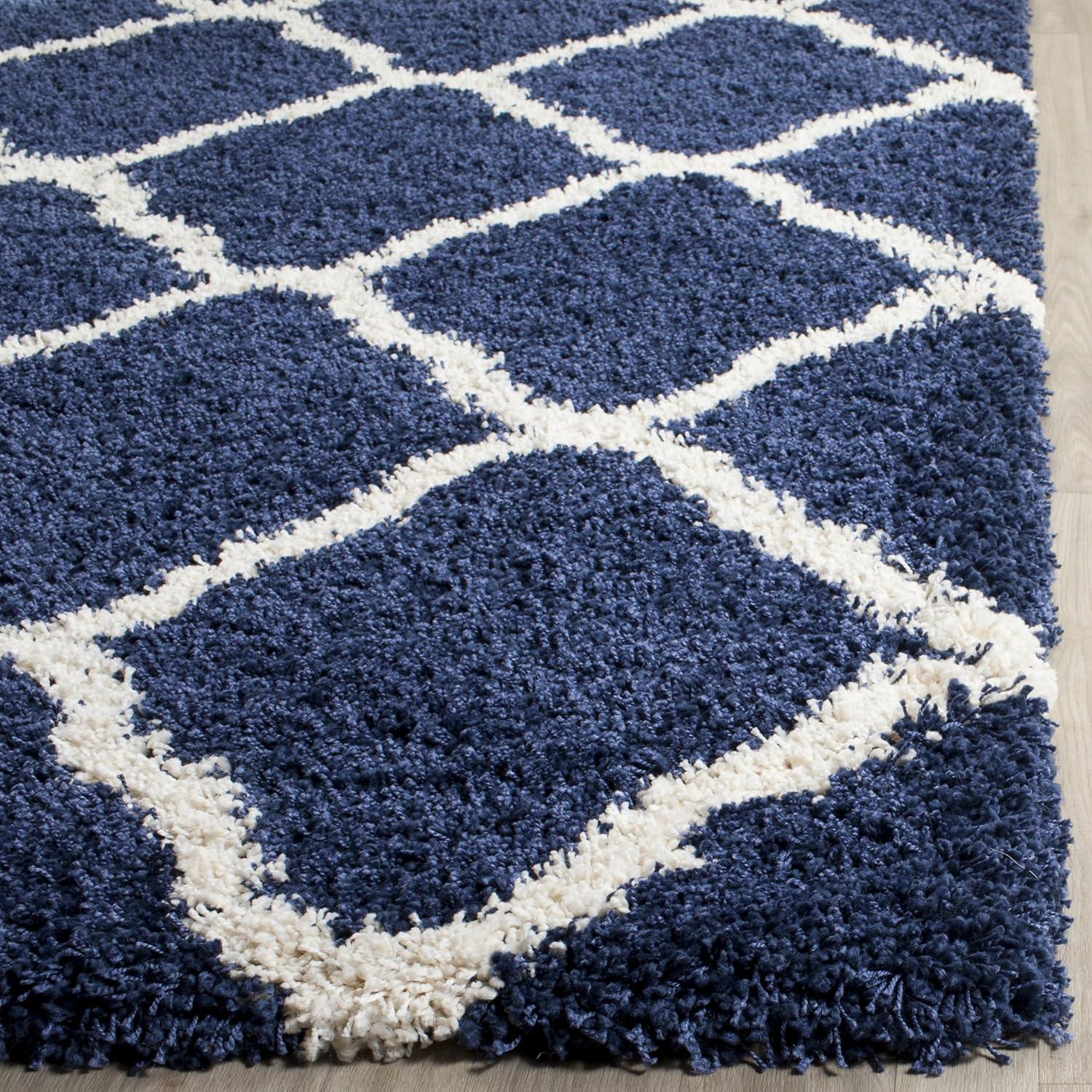 Hudson Shag SGH283 Power Loomed Indoor Accent Rug - Navy/Ivory - 2'3"x3'9" - Safavieh.