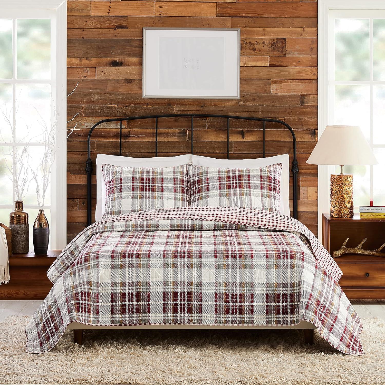 Laurel & Mayfair Cotton Twill Plaid Quilt Set