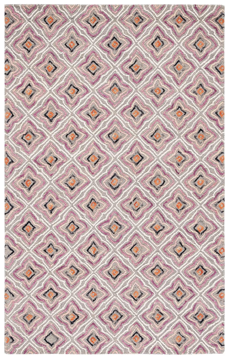 Trace TRC512 Hand Tufted Area Rug - Plum/Grey - 5'x8' - Safavieh.