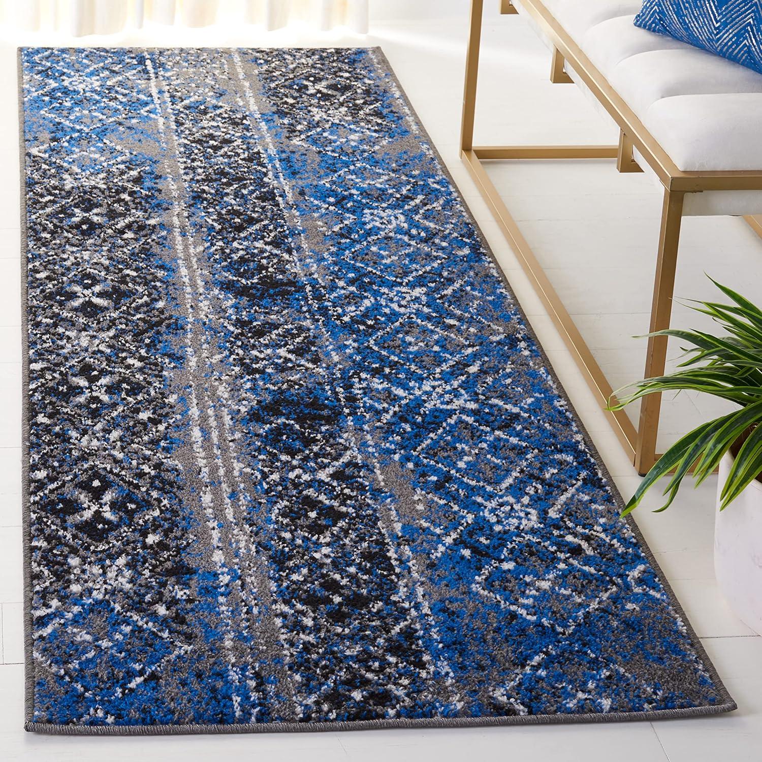 Adirondack ADR111 Machine Made Indoor Runner - Silver/Multi - 2'-6"x10' - Safavieh