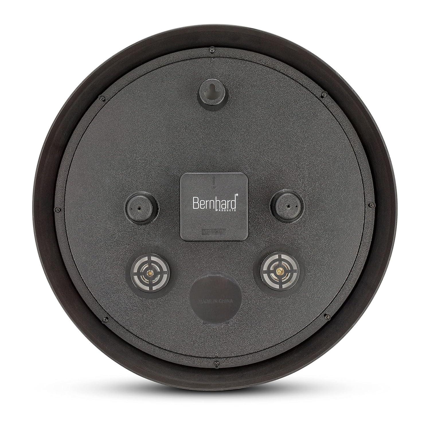 Bernhard Products Vintage Wall Clock Silent Non Ticking - 12 Inch Quality Quartz Battery Operated Decorative Brown Clock for Home Kitchen Living/Dining Room Office Decor, Easy to Read, Rustic Bronze