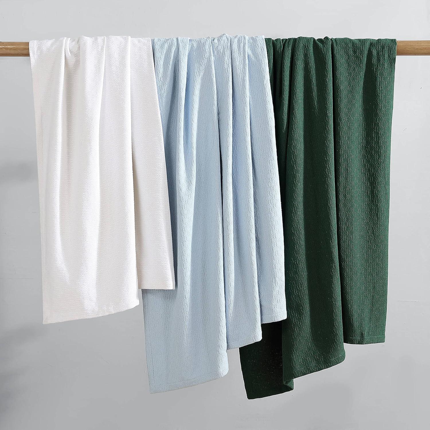 King Size Organic White Cotton Machine Washable Blanket