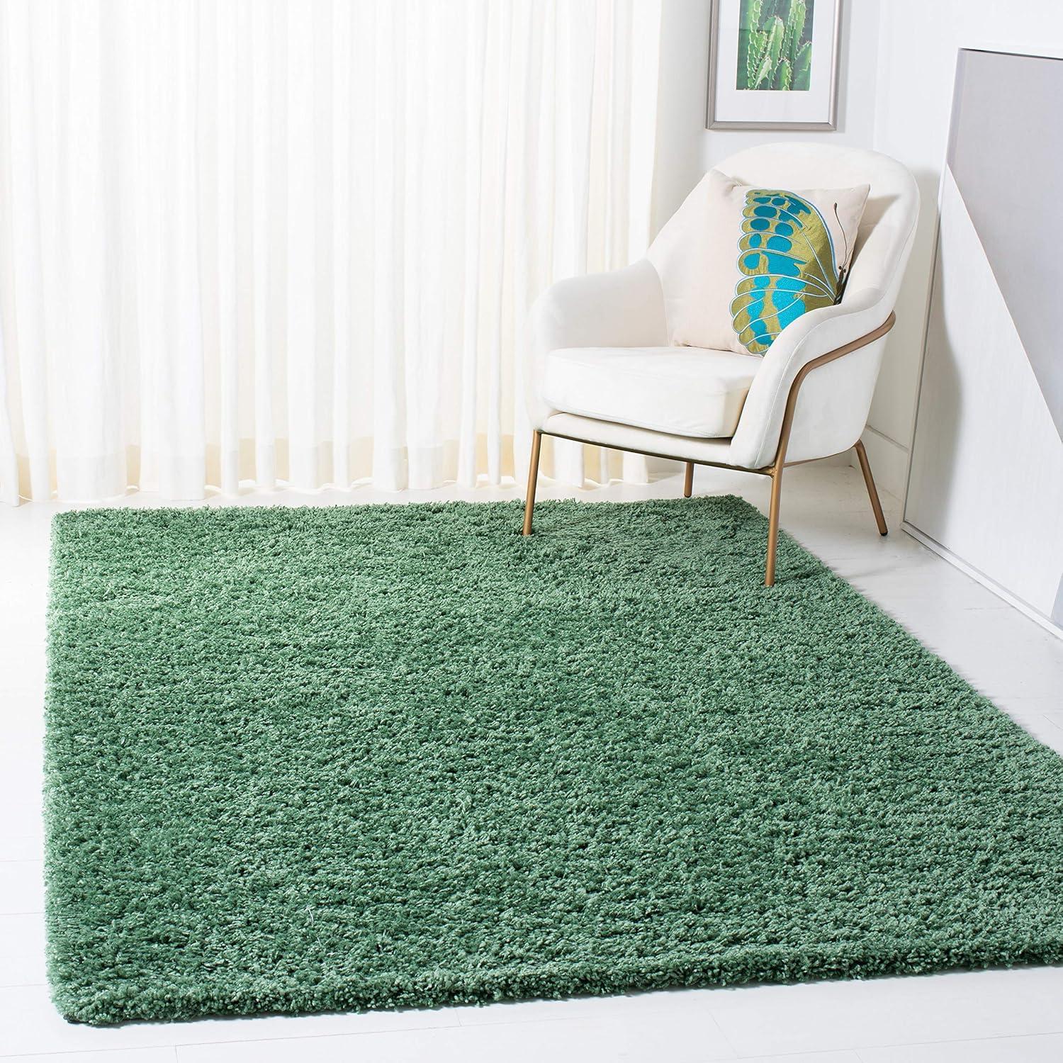 August Shag AUG200 Power Loomed Indoor Area Rug - Green - 5'3"x7'6" - Safavieh